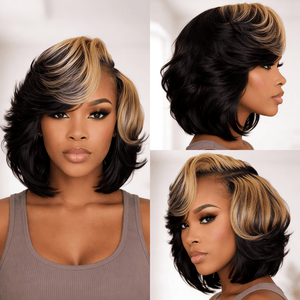 BeQueen Wig Bequeen Sexy Style Black And Yellow Bob Wig