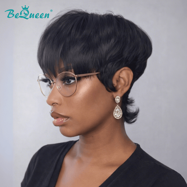 BeQueen Wig Mullet Wig Bequeen Short Cut Bang Small Head Mullet Glueless Wig