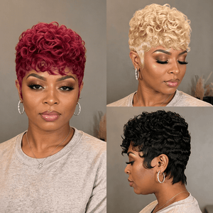BeQueen Wig PIXIE WIGS Bequeen Short Cut Finger Wave Pixie Wig