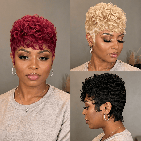 BeQueen Wig PIXIE WIGS Bequeen Short Cut Finger Wave Pixie Wig