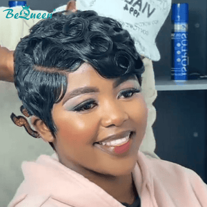 BeQueen Wig PIXIE WIGS Bequeen Short Kinky Curly Pixie Lace Wig