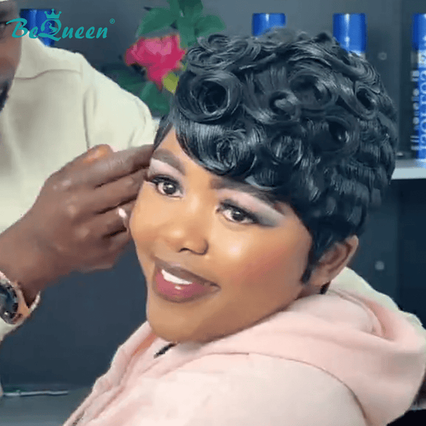 BeQueen Wig PIXIE WIGS Bequeen Short Kinky Curly Pixie Lace Wig