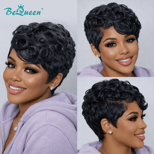 BeQueen Wig PIXIE WIGS Bequeen Short Kinky Curly Pixie Lace Wig