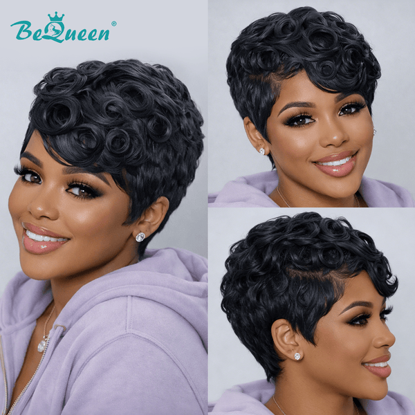 BeQueen Wig PIXIE WIGS Bequeen Short Kinky Curly Pixie Lace Wig