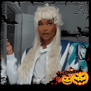 BeQueen Wig Mullet Wig Bequeen Silver Color Mullet Glueless Wig
