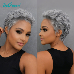 BeQueen Wig Luxurious Customized Wigs Bequeen Silver Poise Pixie Lace Wig