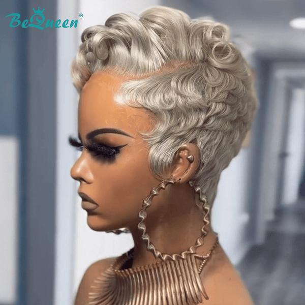 BeQueen Wig PIXIE WIGS Bequeen Silver Waves Pixie Lace Wig
