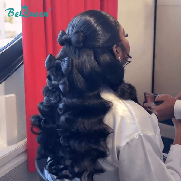 BeQueen Wig Bequeen Slick 1B Bowknot Wave Style Long Wig