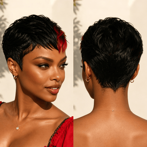 BeQueen Wig PIXIE WIGS Bequeen Summer Heat Frontal Highlight Red Pixie Cut Wig For Black Woman