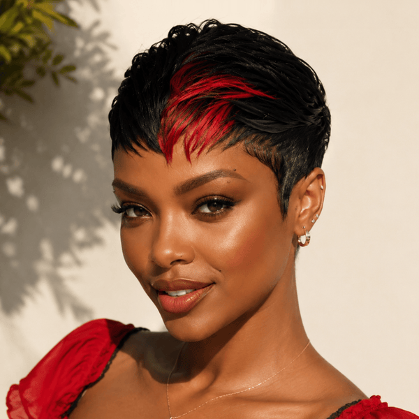 BeQueen Wig PIXIE WIGS Bequeen Summer Heat Frontal Highlight Red Pixie Cut Wig For Black Woman