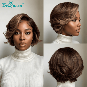 BeQueen Wig Bequeen Two Colors Wave Frontal Lace Bob Wig-1