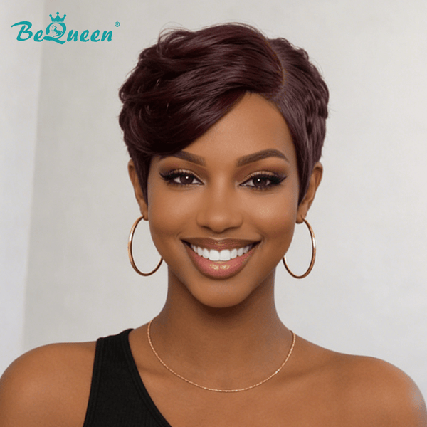 BeQueen Wig PIXIE WIGS Bequeen Velvet Burgundy Wave Full Lace Wig