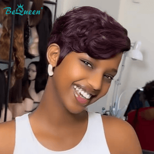 BeQueen Wig PIXIE WIGS Bequeen Velvet Burgundy Wave Pixie Lace Wig
