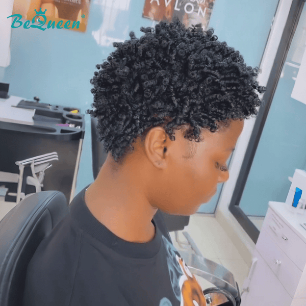 BeQueen Wig PIXIE WIGS Bequeen Vibrant Cut Elegance Pixie Lace Natrual Balck Wig -1