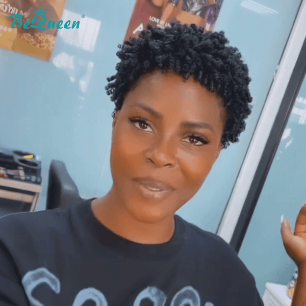 BeQueen Wig PIXIE WIGS Bequeen Vibrant Cut Elegance Pixie Lace Natrual Balck Wig -1