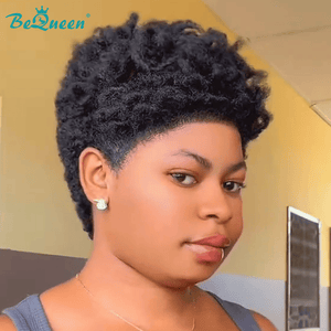 BeQueen Wig PIXIE WIGS Bequeen Vibrant Cut Elegance Pixie Lace Natrual Balck Wig-2