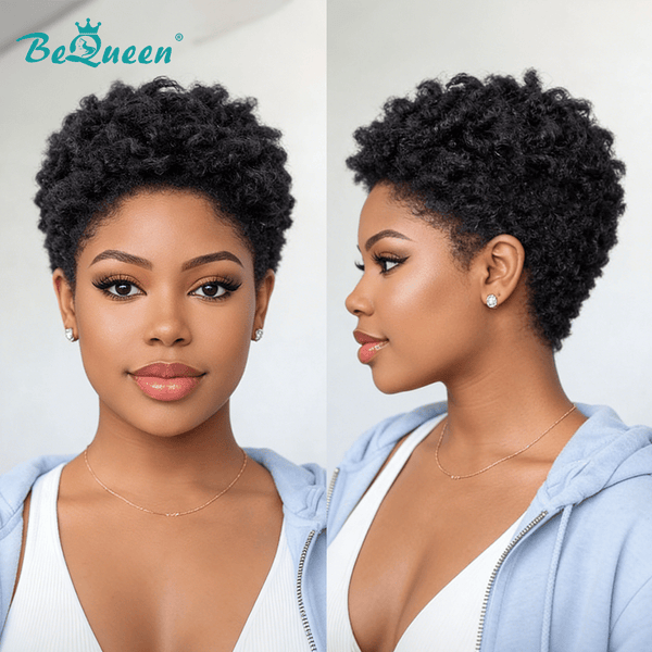 BeQueen Wig PIXIE WIGS Bequeen Vibrant Cut Elegance Pixie Lace Natrual Balck Wig-2