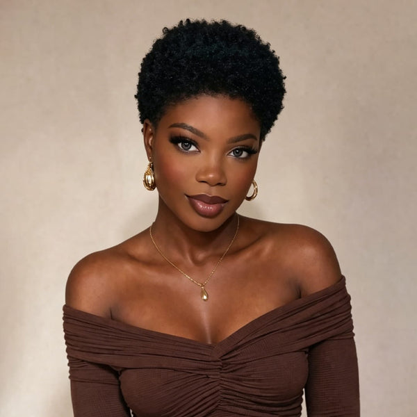 BeQueen Wig PIXIE WIGS Black with Green Bequeen Vibrant Lowcut Elegance Pixie Lace Wig(4 colors)