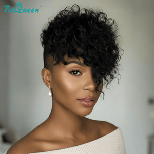 BeQueen Wig TOPPER & MOHAWK Bequeen Vintage 1B Curly Style Topper