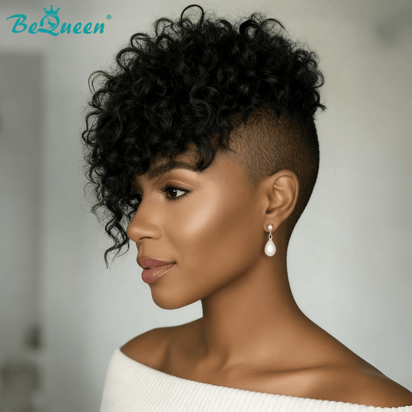 BeQueen Wig TOPPER & MOHAWK Bequeen Vintage 1B Curly Style Topper