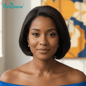 BeQueen Wig Bequeen Vintage 1B Side Part Short Bob Wig