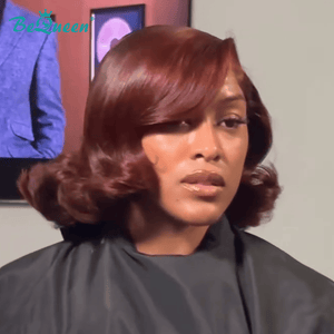 BeQueen Wig BeQueen Vintage Auburn Side Part Wave Bob Wig