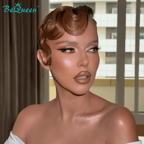 BeQueen Wig PIXIE WIGS Bequeen Vintage Toffee Brown Retro Wave Wig
