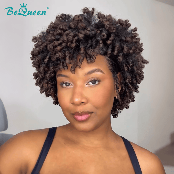 BeQueen Wig PIXIE WIGS Bequeen Voluminous Curl Brown Pixie Wig