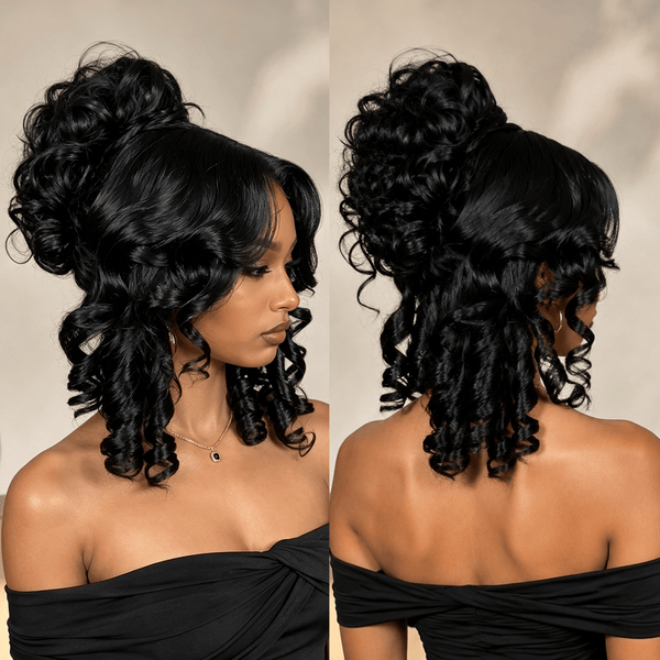 BeQueen Wig WEDDING WIG Bequeen Wave Updo Bun Wedding Wig 100% Human Hair