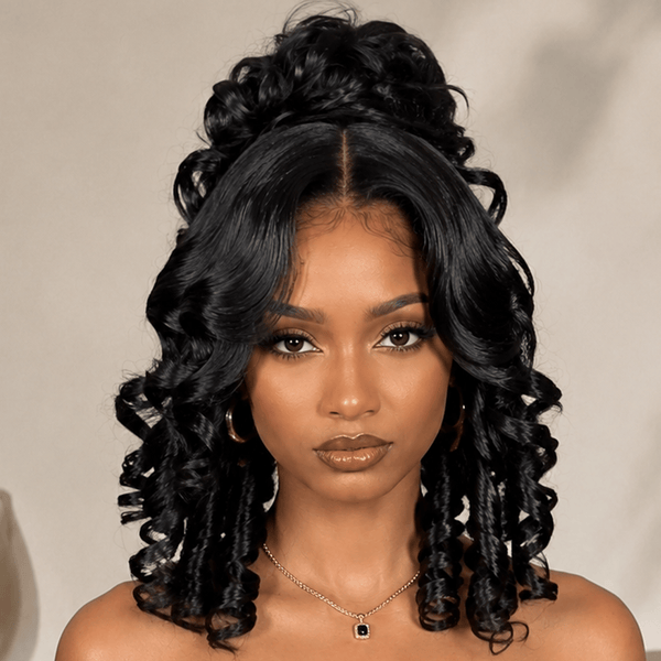 BeQueen Wig WEDDING WIG Bequeen Wave Updo Bun Wedding Wig 100% Human Hair