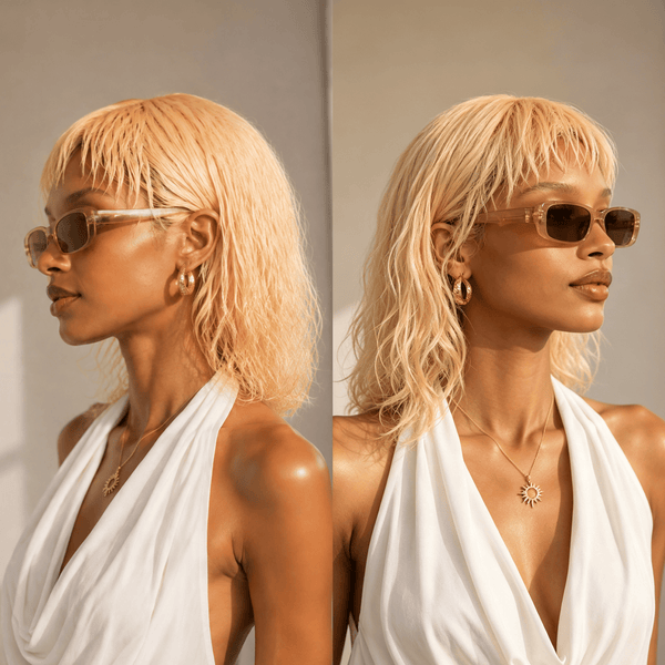 BeQueen Wig PIXIE WIGS Bequeen Wet Look Platinum Bob Style with Bang 100% Human Hair