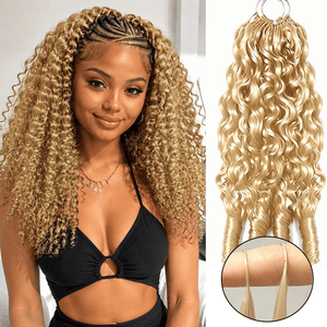 BeQueenWig Color Hair Bundles BeQueen 1&3 Pc  Blonde Color Curly Wave Virgin 100% Human Hair Bundles