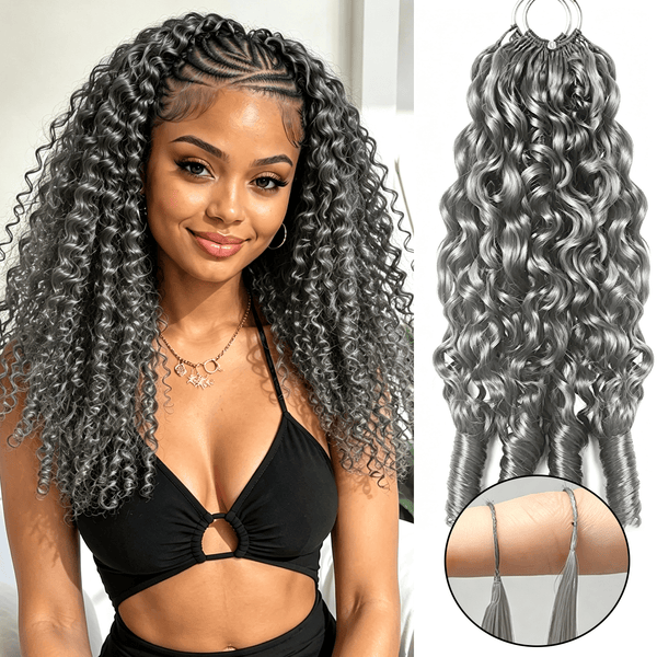 BeQueenWig Color Hair Bundles BeQueen 1&3 Pc Salt&Pepper Color Curly Wave Virgin 100% Human Hair Bundles