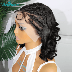 BeQueenWig Sexy Braid Lace Wig Bequeen 100% Human Hair Natural Black Braid Wig