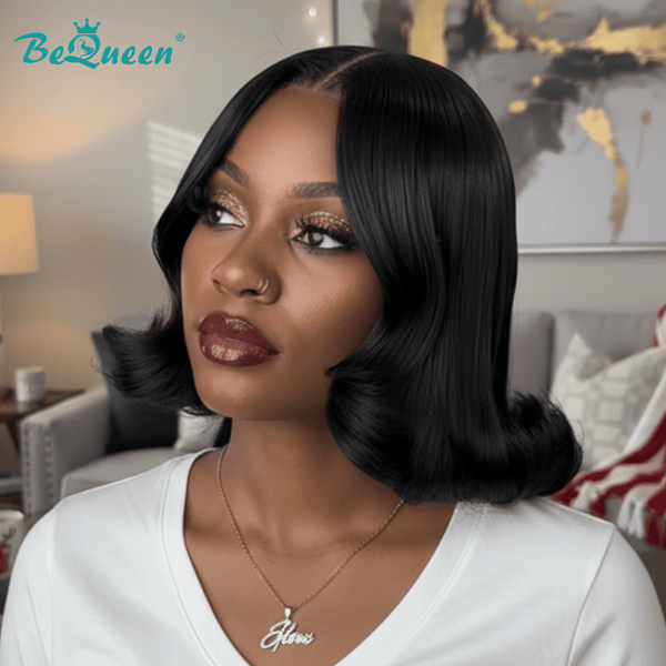 BeQueenWig BEQUEEN 1B Cute One Wave Bob Wig