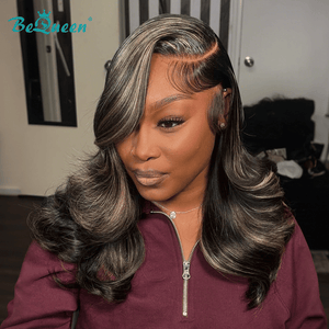 BeQueenWig BEQUEEN 1B Mixed Gold Body Wave 20inch Frontal Lace Bob Wig