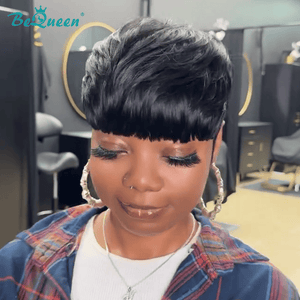 BeQueenWig TOPPER & MOHAWK Bequeen 1B Straight Special Made Topper