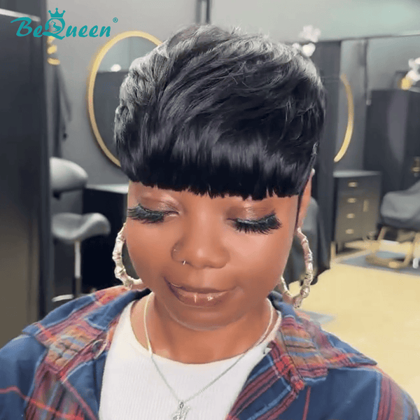 BeQueenWig TOPPER & MOHAWK Bequeen 1B Straight Special Made Topper