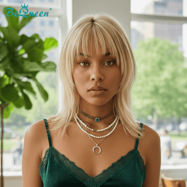 BeQueenWig Bequeen #60 Blonde Lithe Short Cut 100% Human Hair