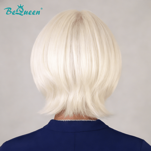 BeQueenWig BEQUEEN 613 Blonde Natural Style Side Part Short Cut Bob Wig