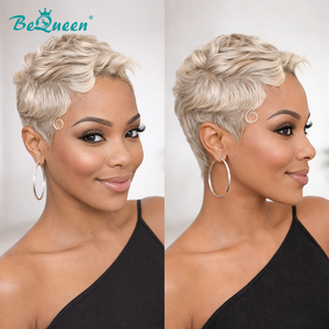 BeQueenWig PIXIE WIGS Bequeen 613 Side Part Pixie Lace Wig