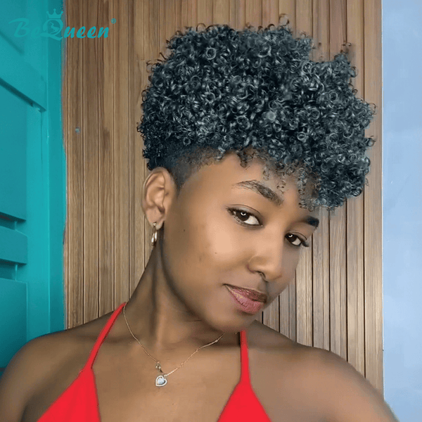 BeQueenWig TOPPER & MOHAWK Bequeen Atrovirens Elastic Curly Topper