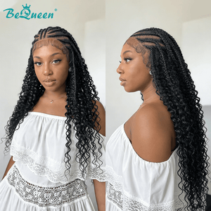 BeQueenWig Sexy Braid Lace Wig Bequeen Black Braid & Wave 22inch Full Lace Long Wig
