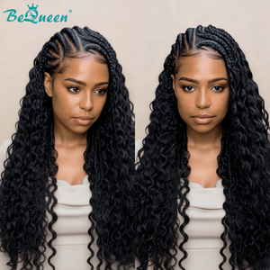 BeQueenWig Sexy Braid Lace Wig Bequeen Black Color Braid Curly Long Wig