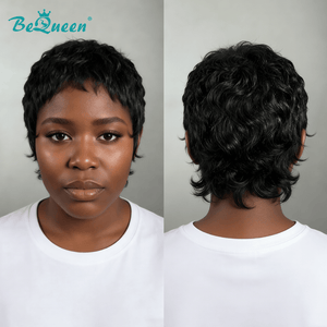 BeQueenWig PIXIE WIGS Bequeen Black Small Head Short Cut Pixie Wig