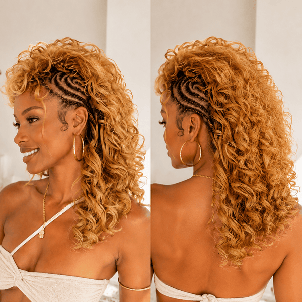 BeQueenWig TOPPER & MOHAWK BeQueen Bronze Sheep-roll Style 12 inch Long Topper Unit(Not A Wig)