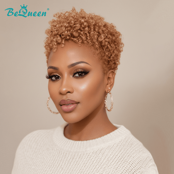 BeQueenWig PIXIE WIGS Bequeen Bronze Small Finger Wave Pixie Wig