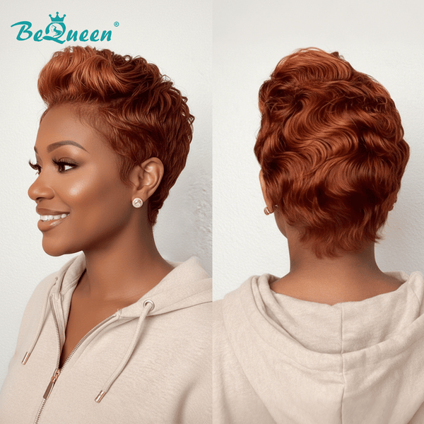 BeQueenWig PIXIE WIGS Bequeen Brown Color Special Style Lace Wig