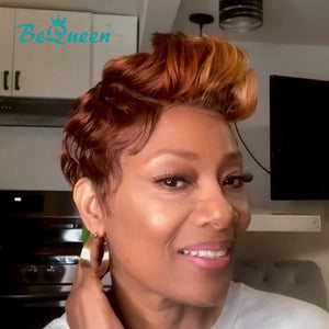 BeQueenWig PIXIE WIGS Bequeen Brown Color Special Style Lace Wig