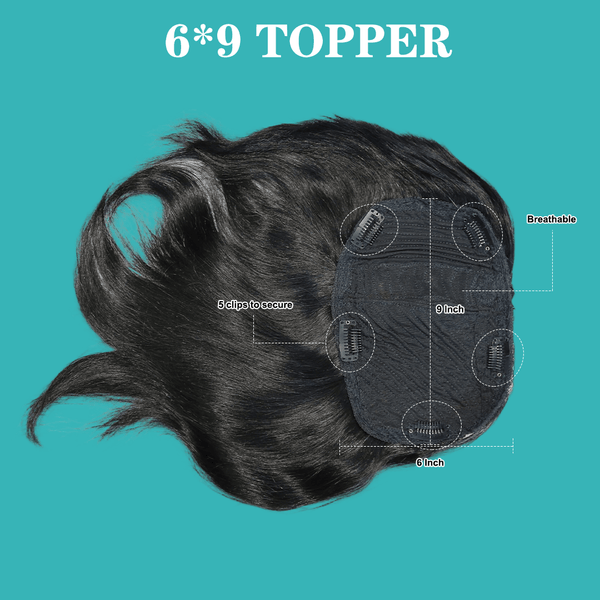 BeQueenWig TOPPER & MOHAWK Bequeen Curly Wave Short Natural Black Topper